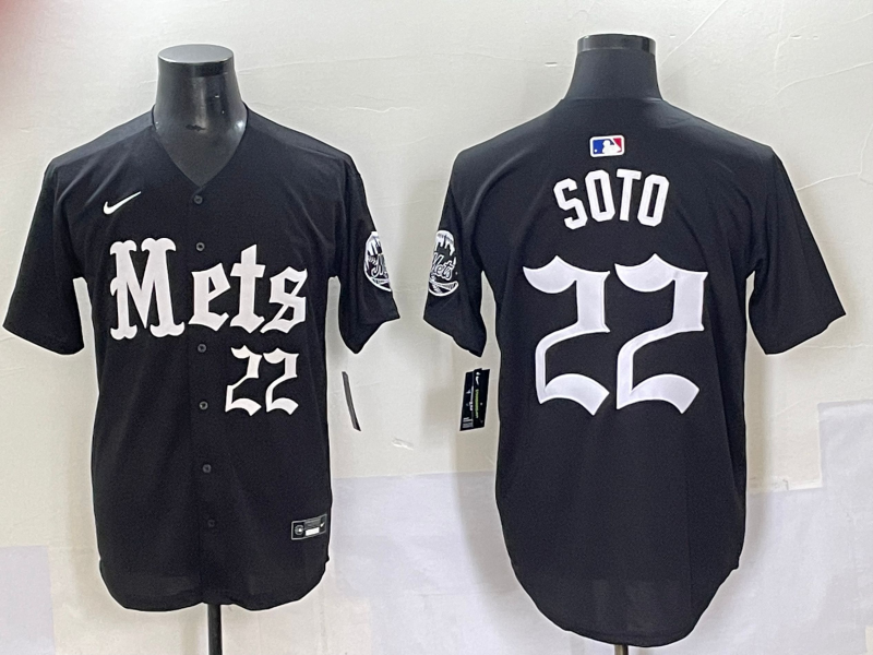Men's New York Mets Juan Soto #22 Black Game Player Jersey