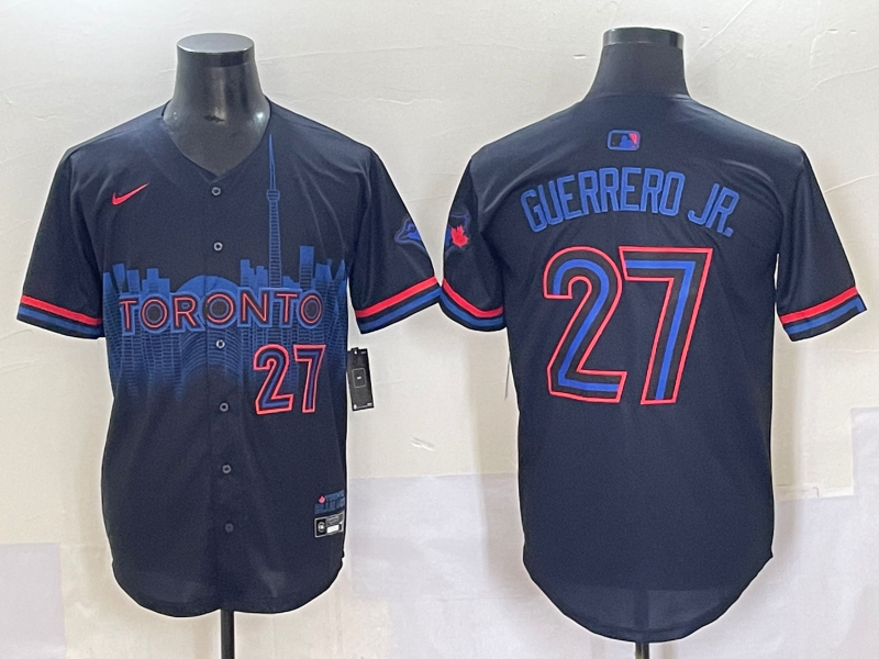 Men's Toronto Blue Jays Vladimir Guerrero Jr. #27 Black 2024 City Connect Limited Player Jersey