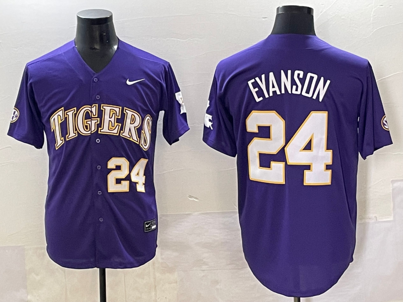 Men's LSU Tigers Anthony Eyanson #24 Purple Replica Player Jersey