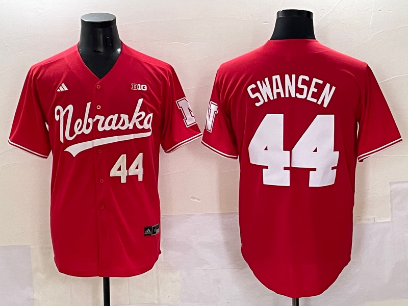 Men's Nebraska Huskers Gabe Swansen #44 Red Replica Player Jersey