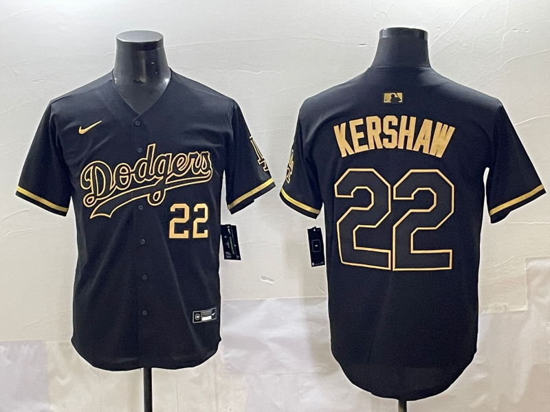 Men's Los Angeles Dodgers Clayton Kershaw #22 Black Replica Player Jersey