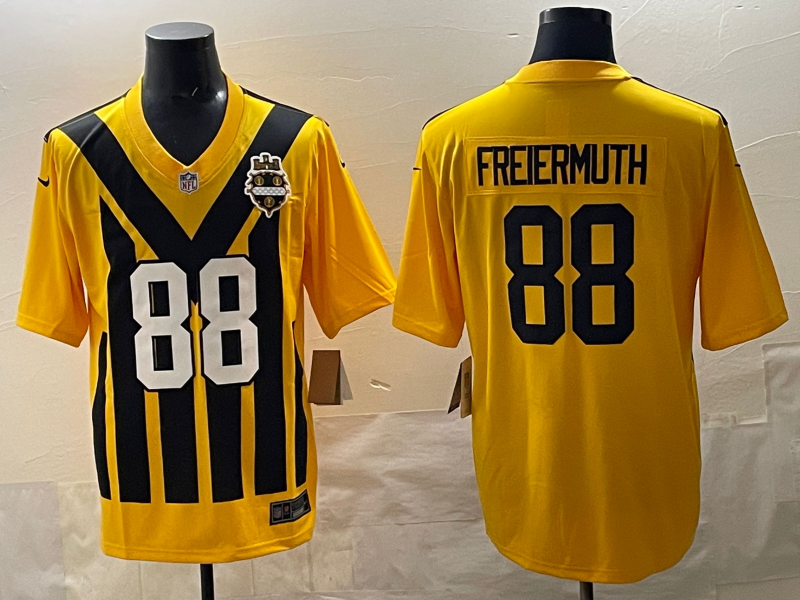 Men's Pittsburgh Steelers Pat Freiermuth #88 Gold Alternate 1933 Throwback Game Jersey