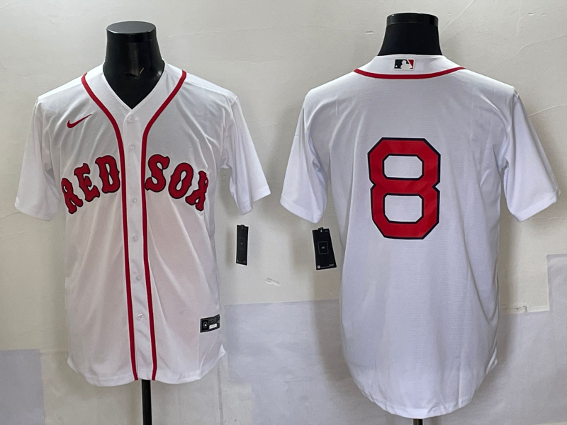 Men's Boston Red Sox Carl Yastrzemski #8 White Replica Player Jersey