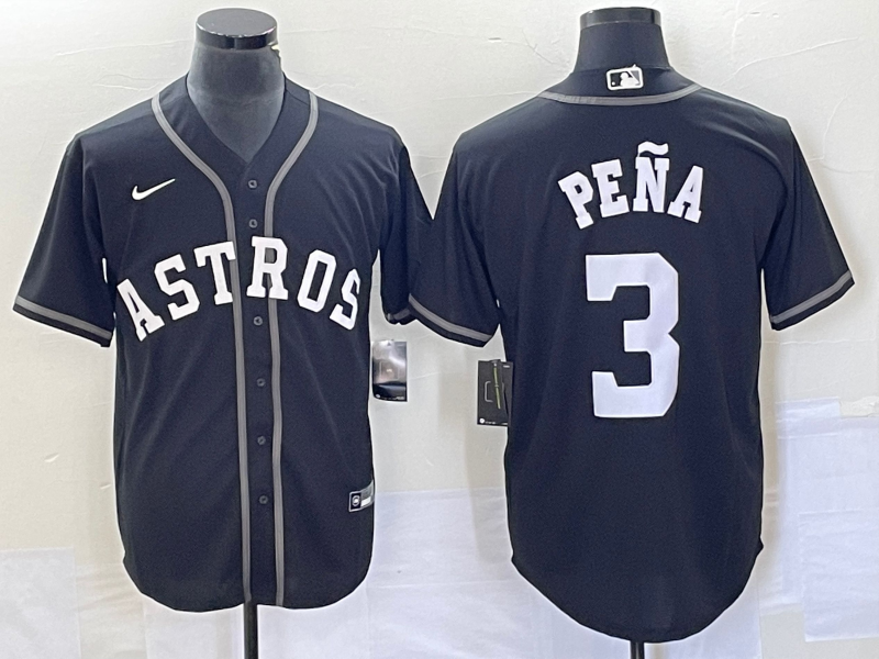 Men's Houston Astros Jeremy Pena #3 Black Lights Out Replica Player Jersey