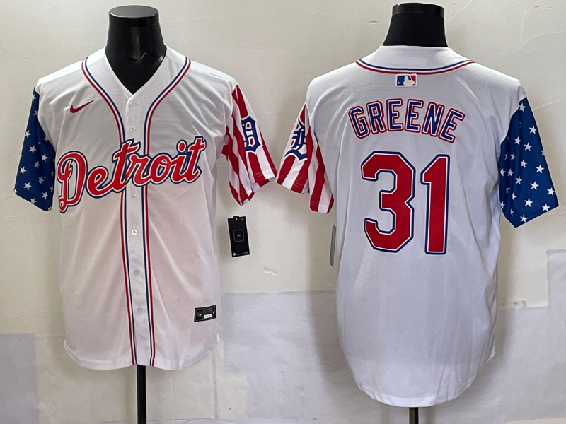 Men's Detroit Tigers Riley Greene #31 White Limited Player Jersey