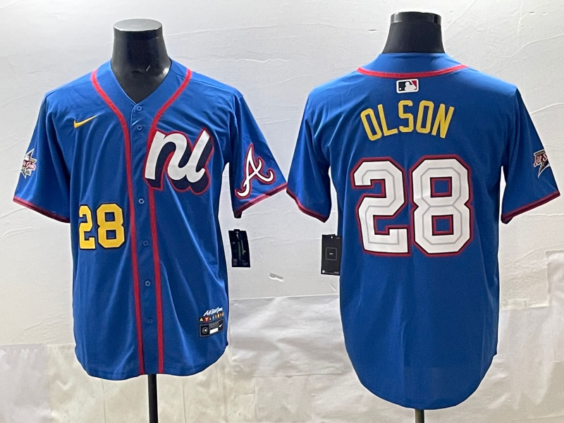 Men's National League Matt Olson #28 Blue 2025 All-Star Edition Limited Player Jersey