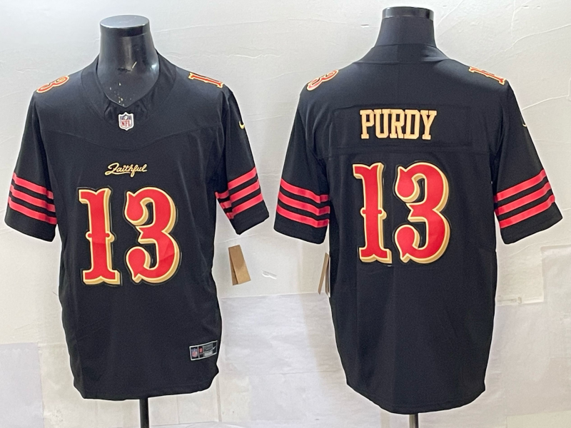 Men's San Francisco 49ers Brock Purdy #13 Black 2025 Rivalries Collection Game Jersey