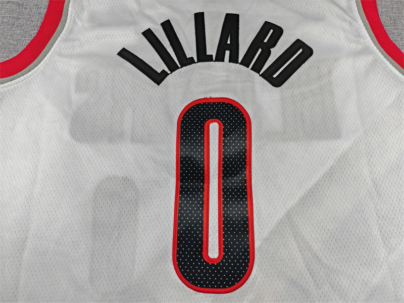 Men's Portland Trail Blazers Damian Lillard #0 White Swingman Player Jersey - Association Edition