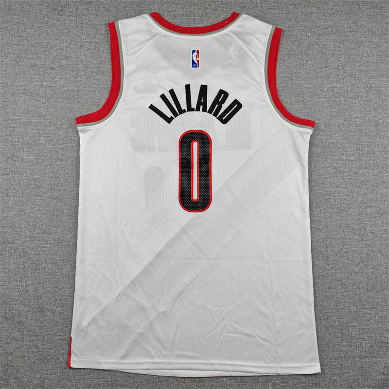 Men's Portland Trail Blazers Damian Lillard #0 White Swingman Player Jersey - Association Edition