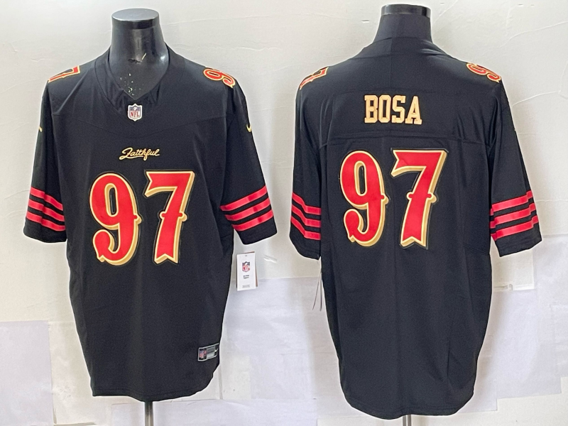 Men's San Francisco 49ers Nick Bosa #97 Black 2025 Rivalries Collection Game Jersey
