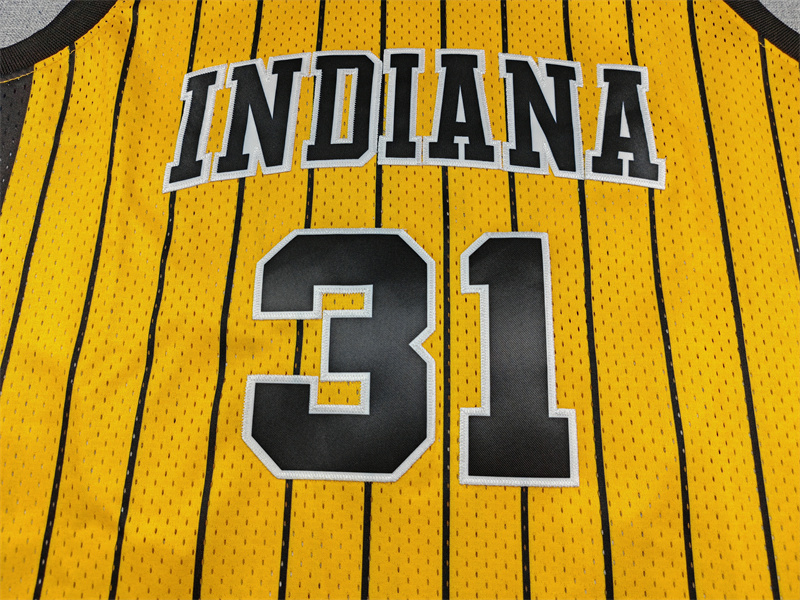 Men's Indiana Pacers Reggie Miller #31 Yellow Swingman Jersey