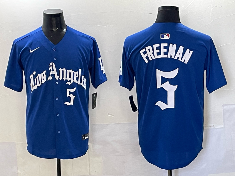 Men's Los Angeles Dodgers Freddie Freeman #5 Royal Alternate Game Jersey