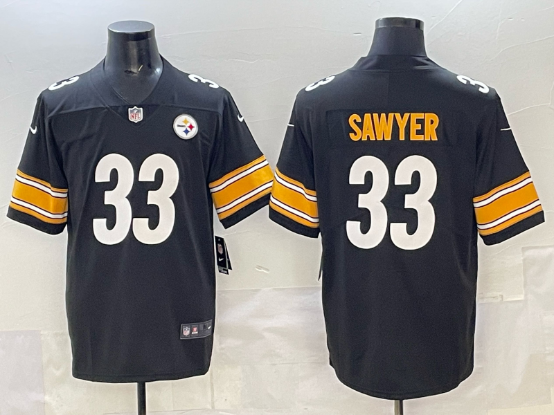 Men's Pittsburgh Steelers Jack Sawyer #33 Black Game Player Jersey