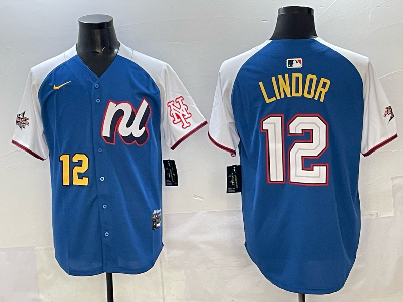 Men's National League Francisco Lindor #12 Blue 2025 All-Star Edition Player Jersey