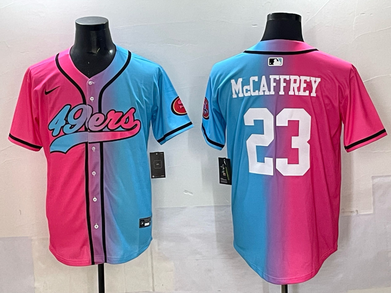 Men's San Francisco 49ers Christian McCaffrey #23 Pink/Blue Game Jersey
