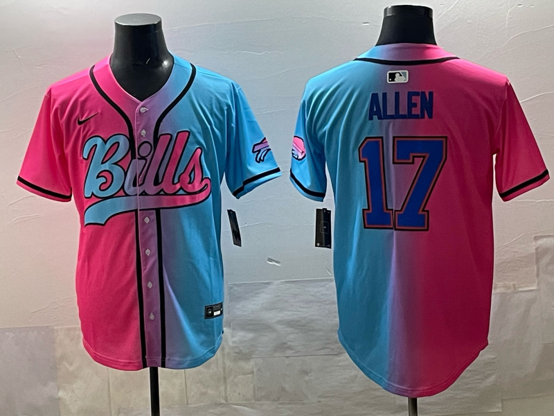 Men's Buffalo Bills Josh Allen #17 Pink/Blue Game Jersey