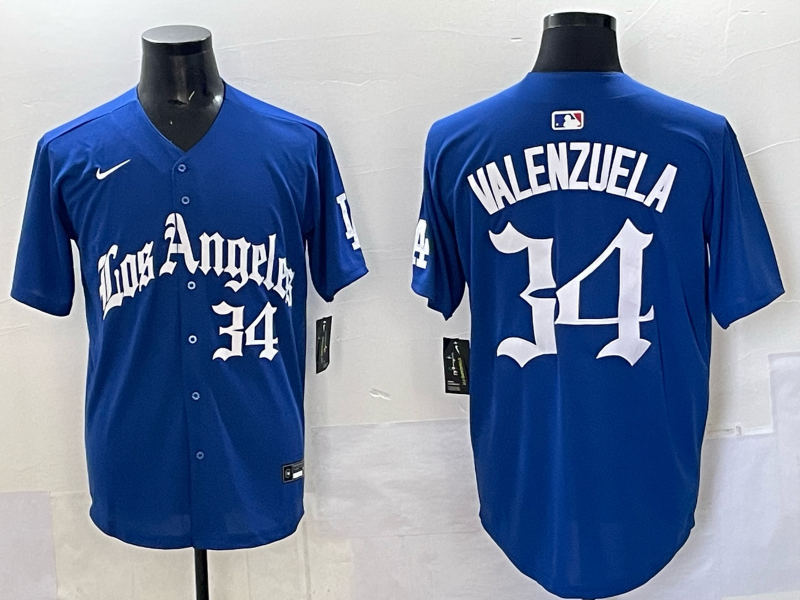Men's Los Angeles Dodgers Fernando Valenzuela #34 Royal Alternate Game Jersey