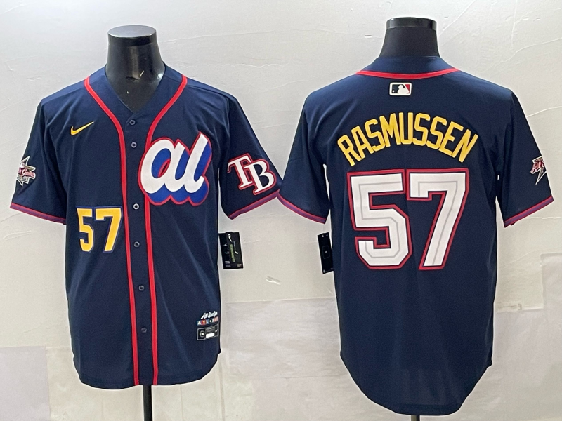 Men's American League Drew Rasmussen #57 Navy 2025 All-Star Edition Limited Player Jersey