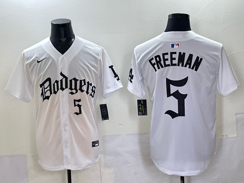 Men's Los Angeles Dodgers Freddie Freeman #5 White Team Player Game Jersey
