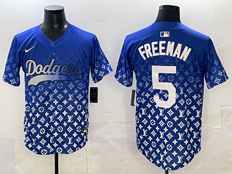 Men's Los Angeles Dodgers Freddie Freeman #5 Royal Game Jersey
