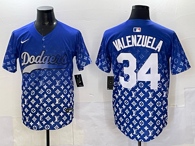 Men's Los Angeles Dodgers Fernando Valenzuela #34 Royal Alternate Player Jersey
