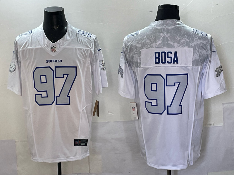 Men's Buffalo Bills Joey Bosa #97 White 2025 Rivalries Collection Game Jersey