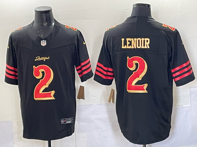 Men's San Francisco 49ers Deommodore Lenoir #2 Black 2025 Rivalries Collection Game Jersey