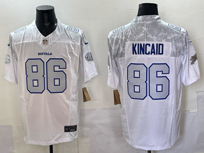 Men's Buffalo Bills Dalton Kincaid #86 White 2025 Rivalries Collection Limited Jersey