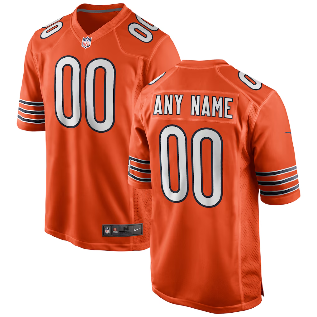 Men's Chicago Bears Orange Alternate Custom Game Jersey