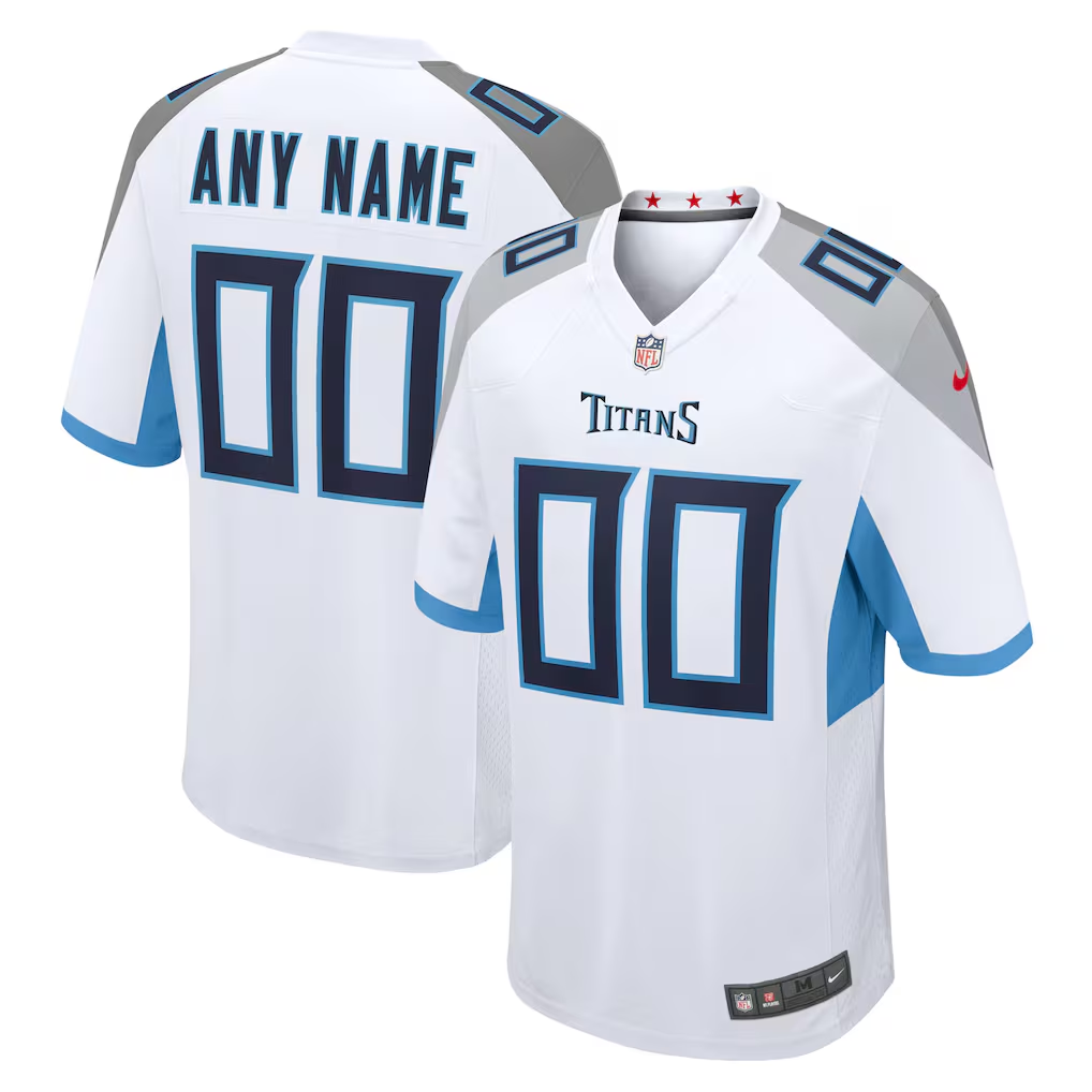 Men's Tennessee Titans White Custom Game Jersey