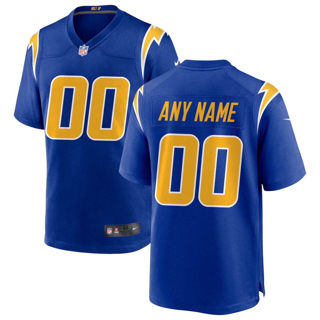 Men's Los Angeles Chargers Royal Alternate Custom Game Jersey