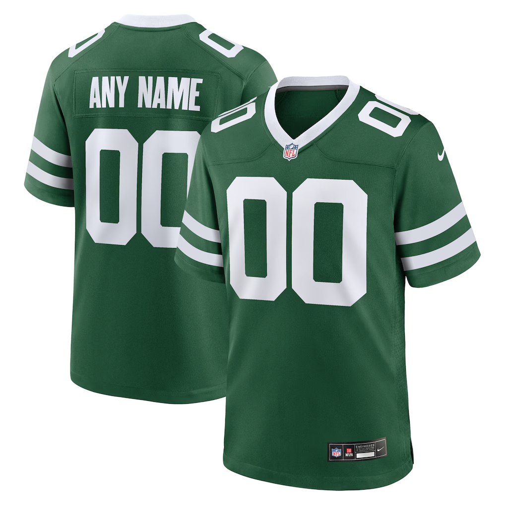 Men's New York Jets Legacy Green Custom Game Jersey