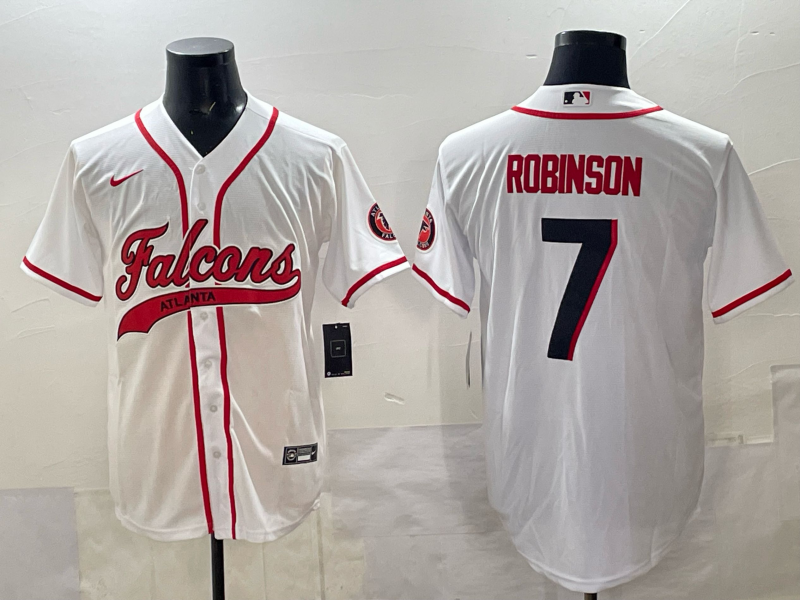 Men's Atlanta Falcons Bijan Robinson #7 White Game Jersey Joint Edition