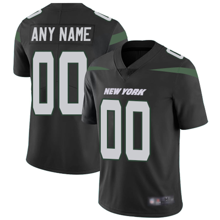 Men's New York Jets Black Custom Game Jersey