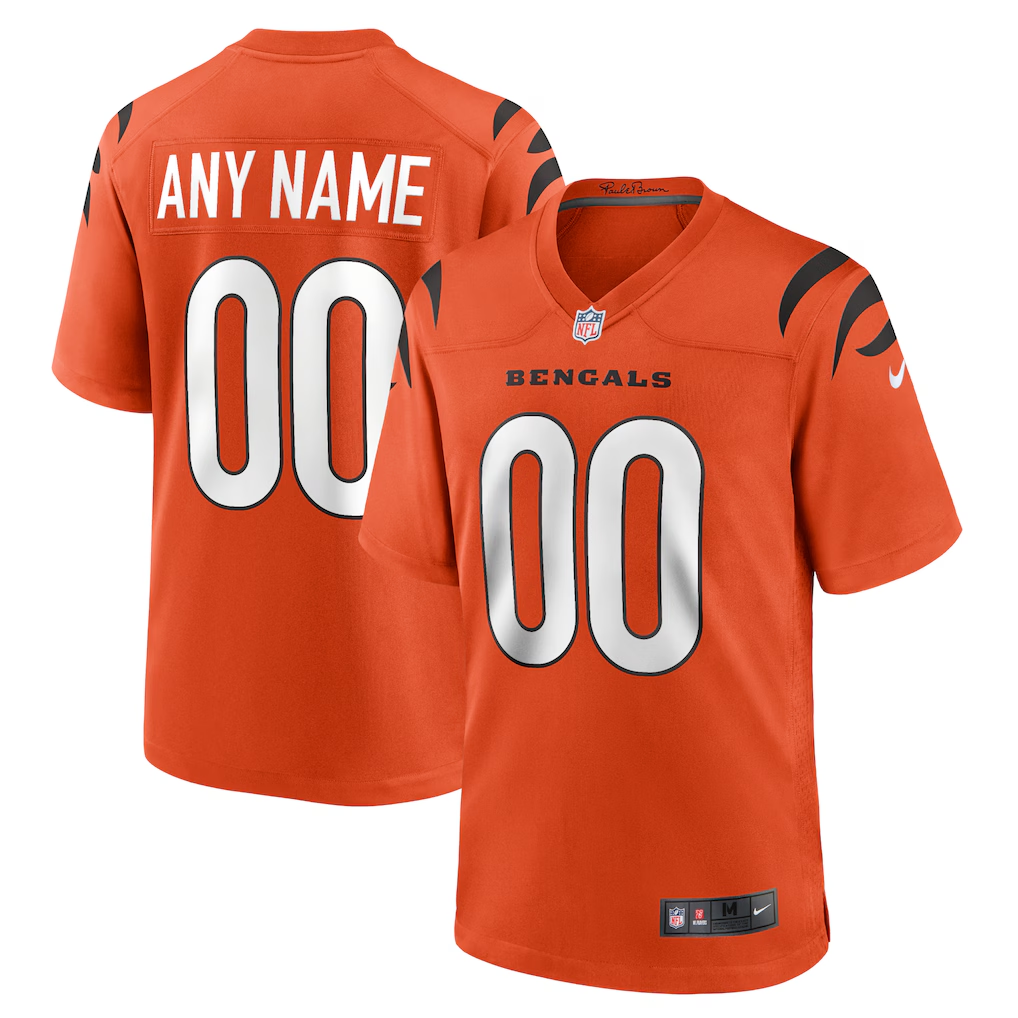 Men's Cincinnati Bengals Orange Alternate Game Custom Jersey
