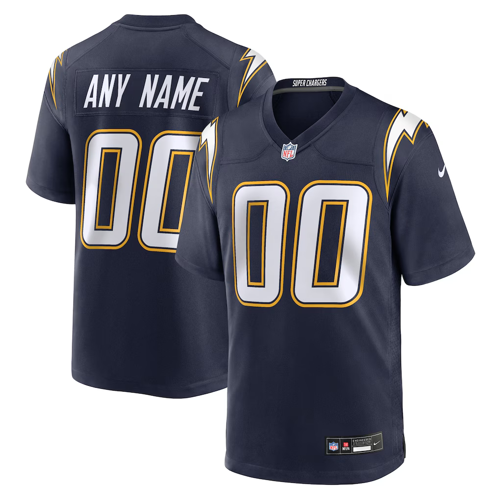 Men's Los Angeles Chargers Navy Alternate Super Chargers Game Custom Jersey