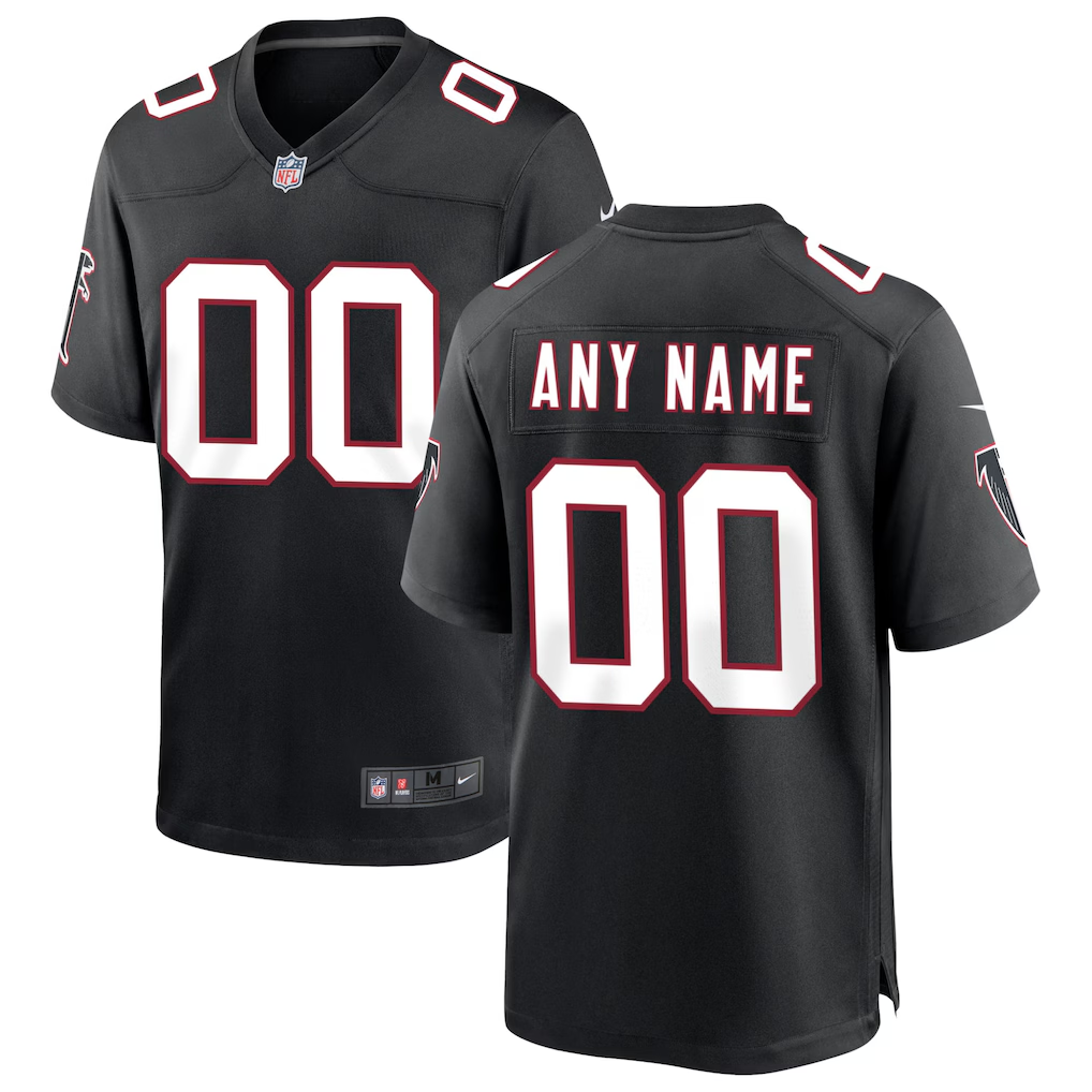 Men's Atlanta Falcons Black Throwback Custom Game Jersey