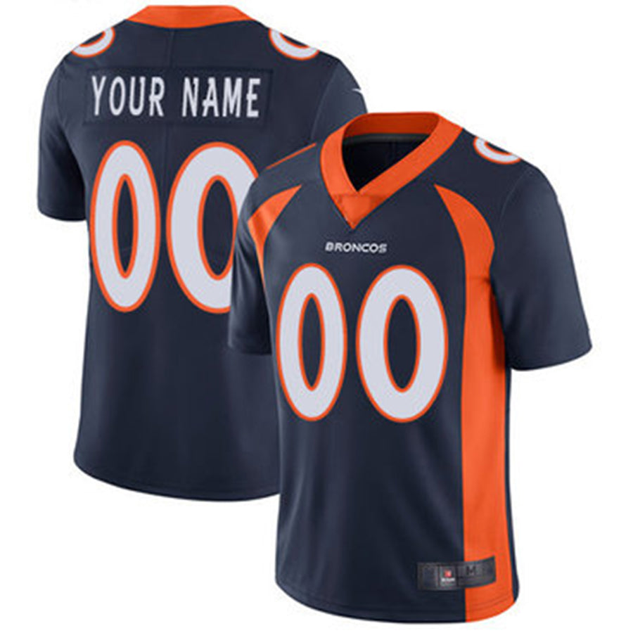 Men's Denver Broncos Navy Custom Game Jersey