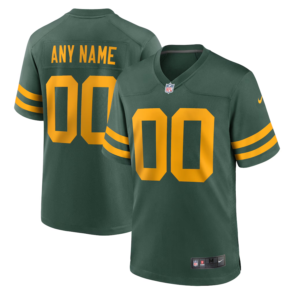 Men's Green Bay Packers Green Alternate Custom Jersey