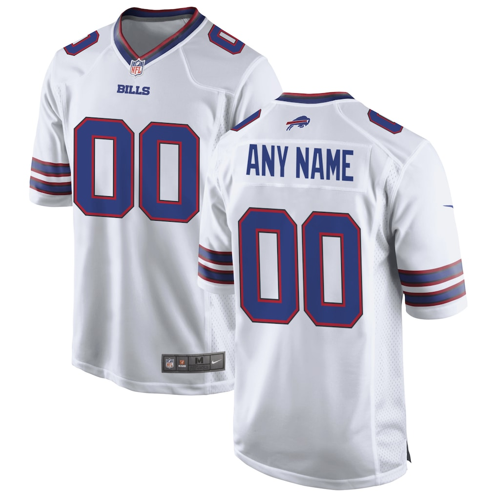 Men's Buffalo Bills White Custom Game Jersey