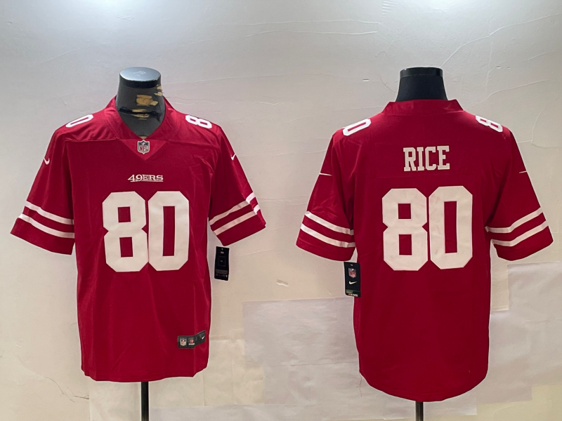 Men's San Francisco 49ers Jerry Rice #80 Red Game Player Jersey