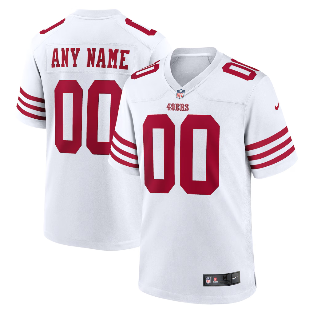 Men's San Francisco 49ers White Game Custom Player Jersey