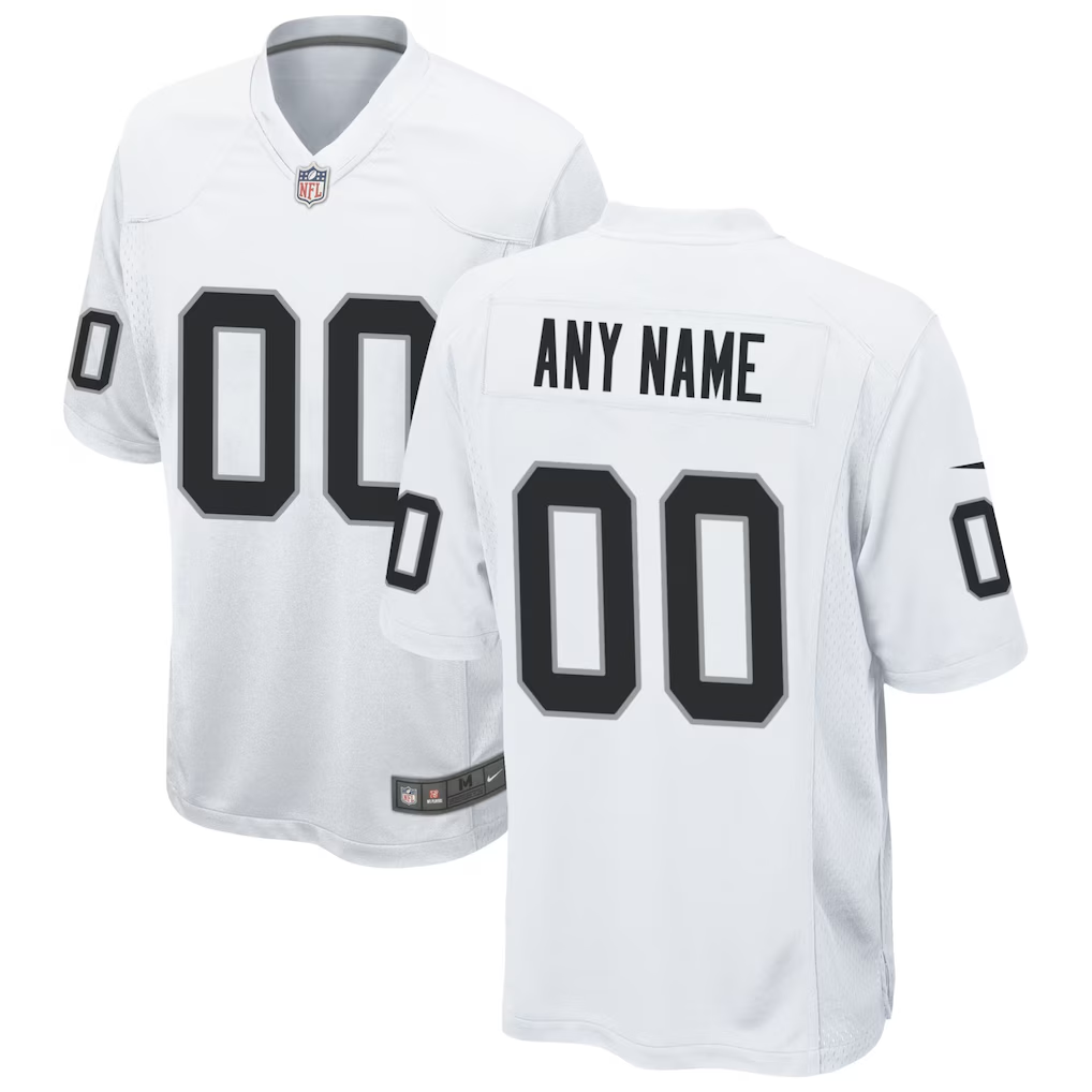 Men's Las Vegas Raiders White Custom Game Jersey