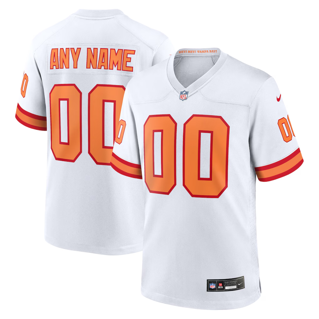 Men's Tampa Bay Buccaneers White 50th Season Custom Game Jersey