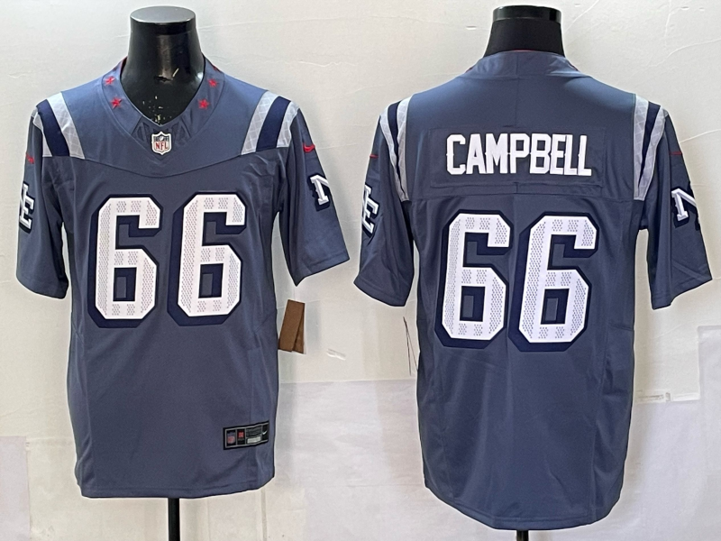 Men's New England Patriots Will Campbell #66 Storm Blue 2025 Rivalries Collection Limited Jersey