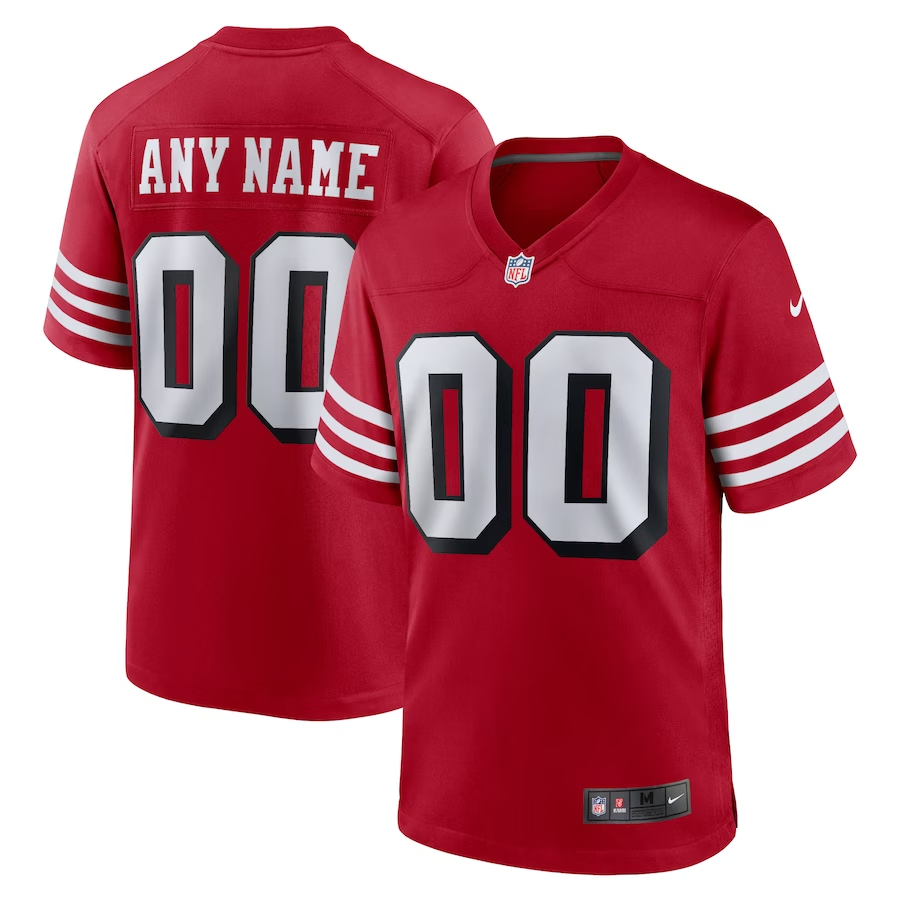 Men's San Francisco 49ers Scarlet Alternate Custom Game Jersey