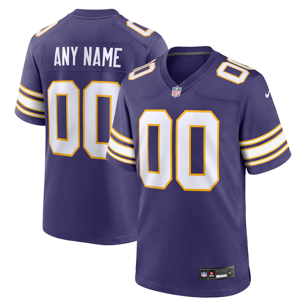 Men's Minnesota Vikings Purple Classic Custom Game Jersey