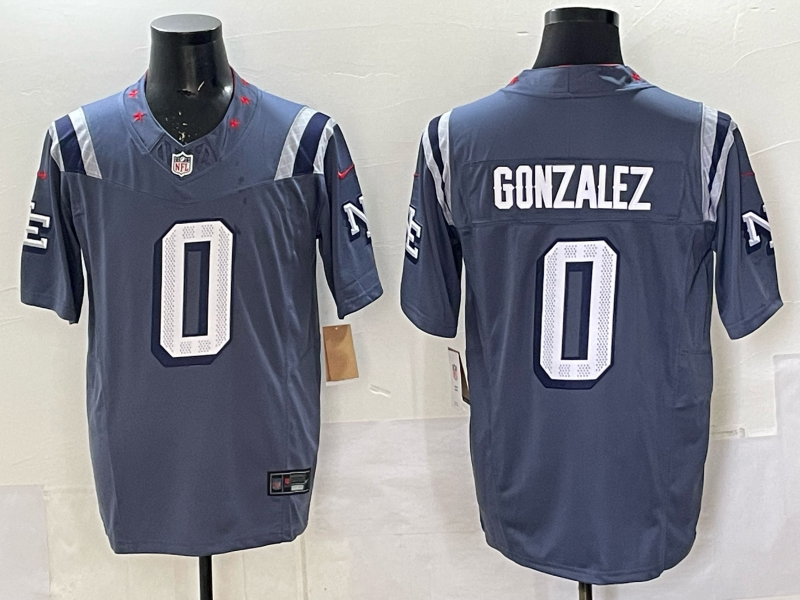 Men's New England Patriots Christian Gonzalez #0 Storm Blue 2025 Rivalries Collection Limited Jersey