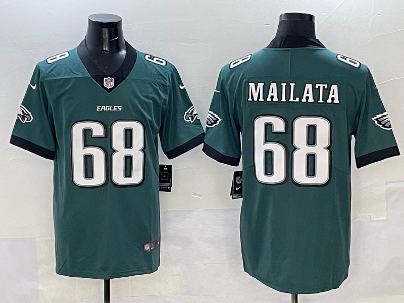 Men's Philadelphia Eagles Jordan Mailata #68 Midnight Green Game Jersey