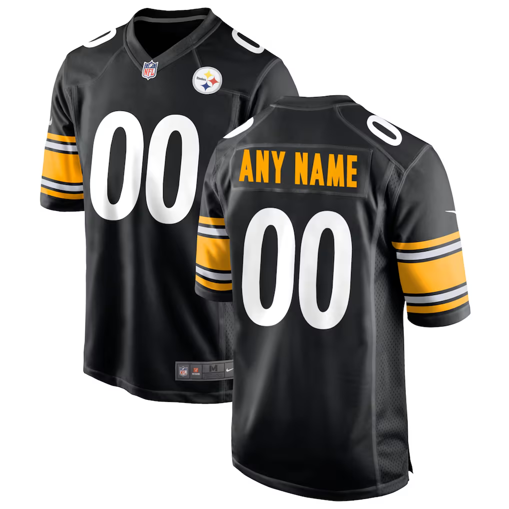 Men's Pittsburgh Steelers Black Custom Player Jersey